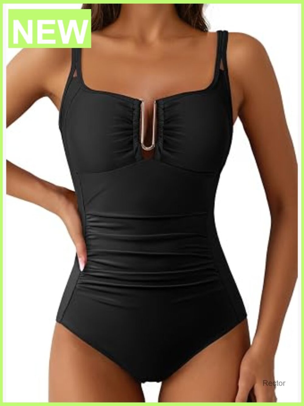 Tummy Control One Piece Swimwear with U-Wire & Cutout Back